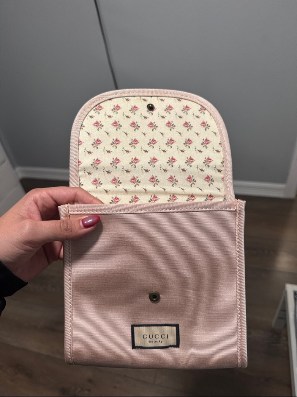Gucci Blush Pink Satin Makeup Case